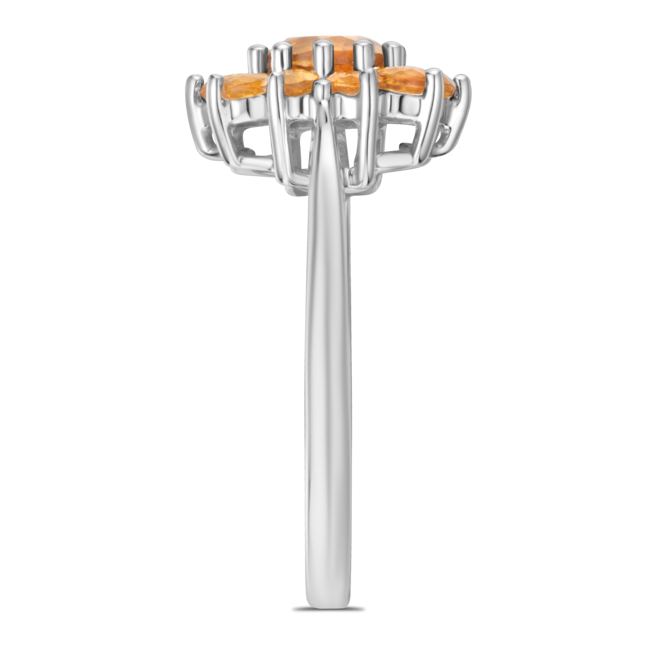 0.96ct Citrine Cluster Ring in 9K White Gold